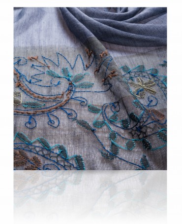 Палантин Женский ZW.EMB/GREY.BL